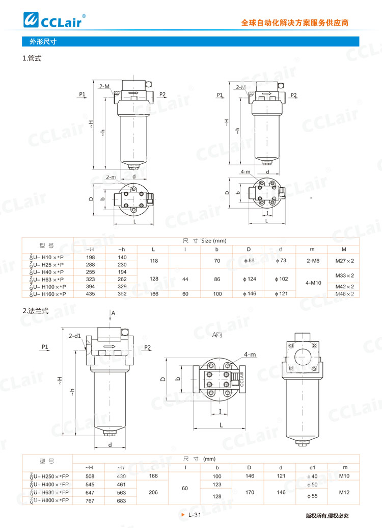 ZU-H、QU-H系列壓力管路過(guò)濾器-3